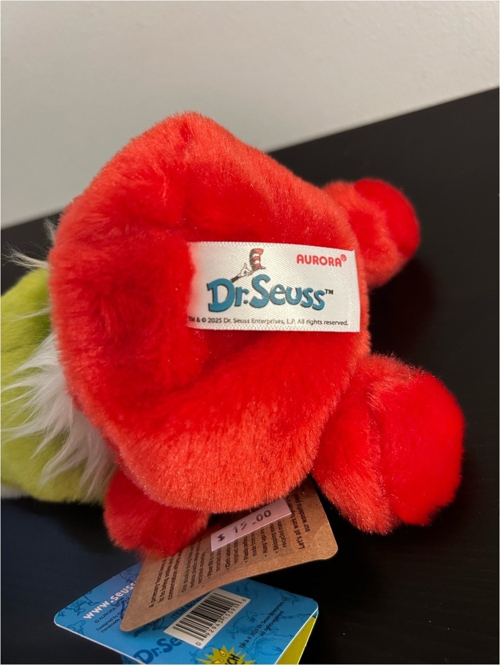 NWT Aurora Dr. Seuss Christmas Grinch Plush Red Suit Stuffed Toy - Picture 6 of 7